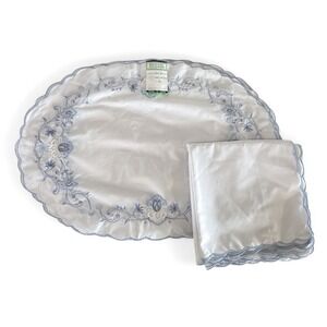 Vintage Floral Embroidered Linens Set of 12